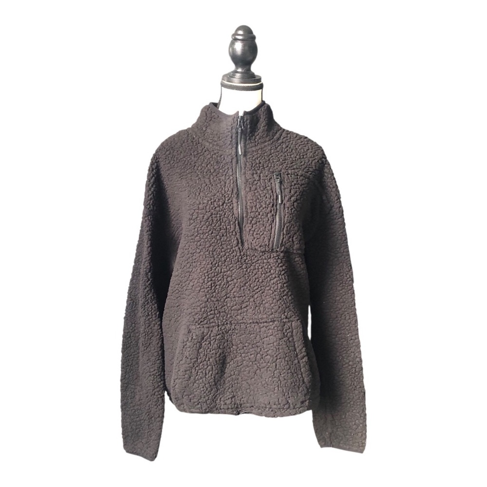 ▪️No Boundaries Juniors Half-Zip Faux Super Soft Black Sherpa Pullover XXL▪️ - Picture 8 of 12